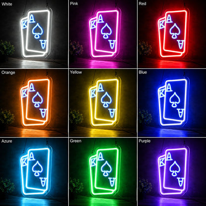 Ace Card Pair Neon Sign LED Neon Sign color grid