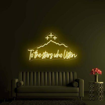 Acotar Night Neon Sign Mountain With Stars Christmas Gift Led Signs - Shineneon