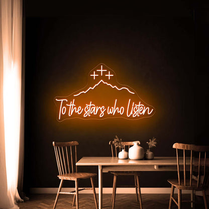 Acotar Night Neon Sign Mountain With Stars Christmas Gift Led Signs - Shineneon