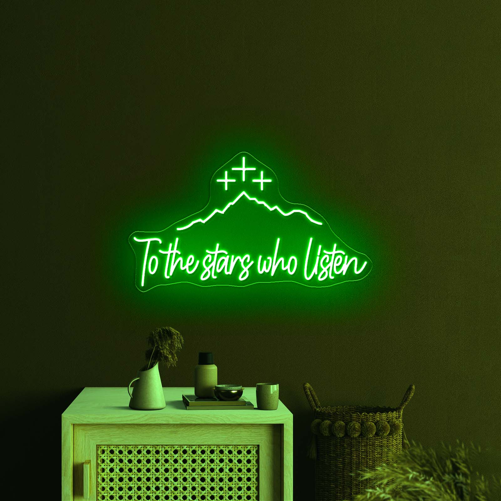 Acotar Night Neon Sign Mountain With Stars Christmas Gift Led Signs - Shineneon