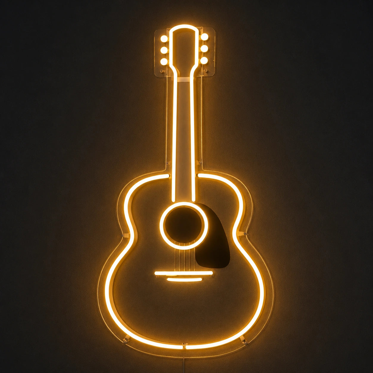 Acoustic Guitar Outline Vintage LED Neon Sign main product image