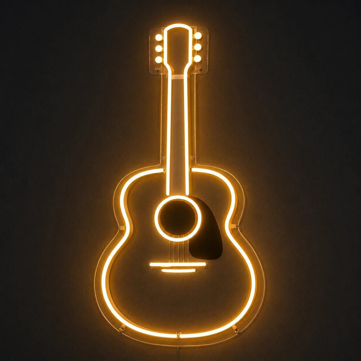 Acoustic Guitar Outline Vintage LED Neon Sign - Shineneon