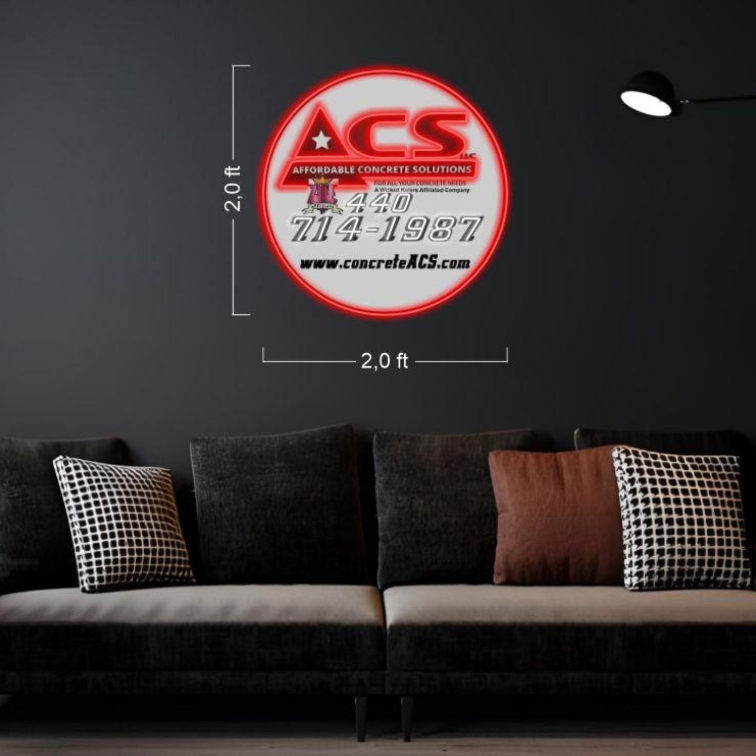 Acs Logo Red Led Neon Sign For Office Business Decor | Shineneon