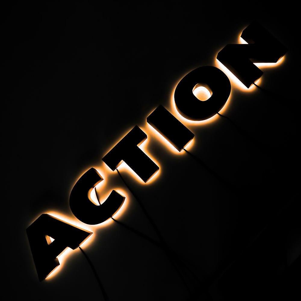 Action 3D Backlit Letters Business Metal Led Sign - Shineneon