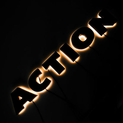 Action 3D Backlit Letters Business Metal Led Sign - Shineneon