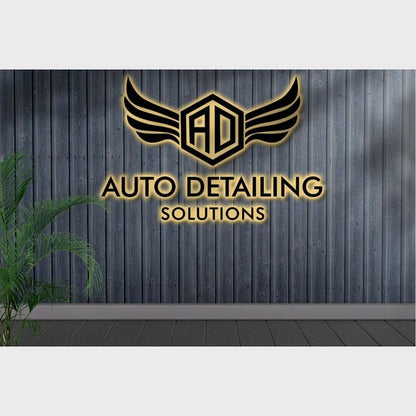 Ad Logo Auto Detailing Solutions 3D Backlit Channel Letters Led Light Sign - Shineneon