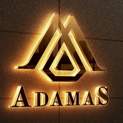 Adamas 3D Backlit Letters Aluminum Metal Led Sign - Shineneon