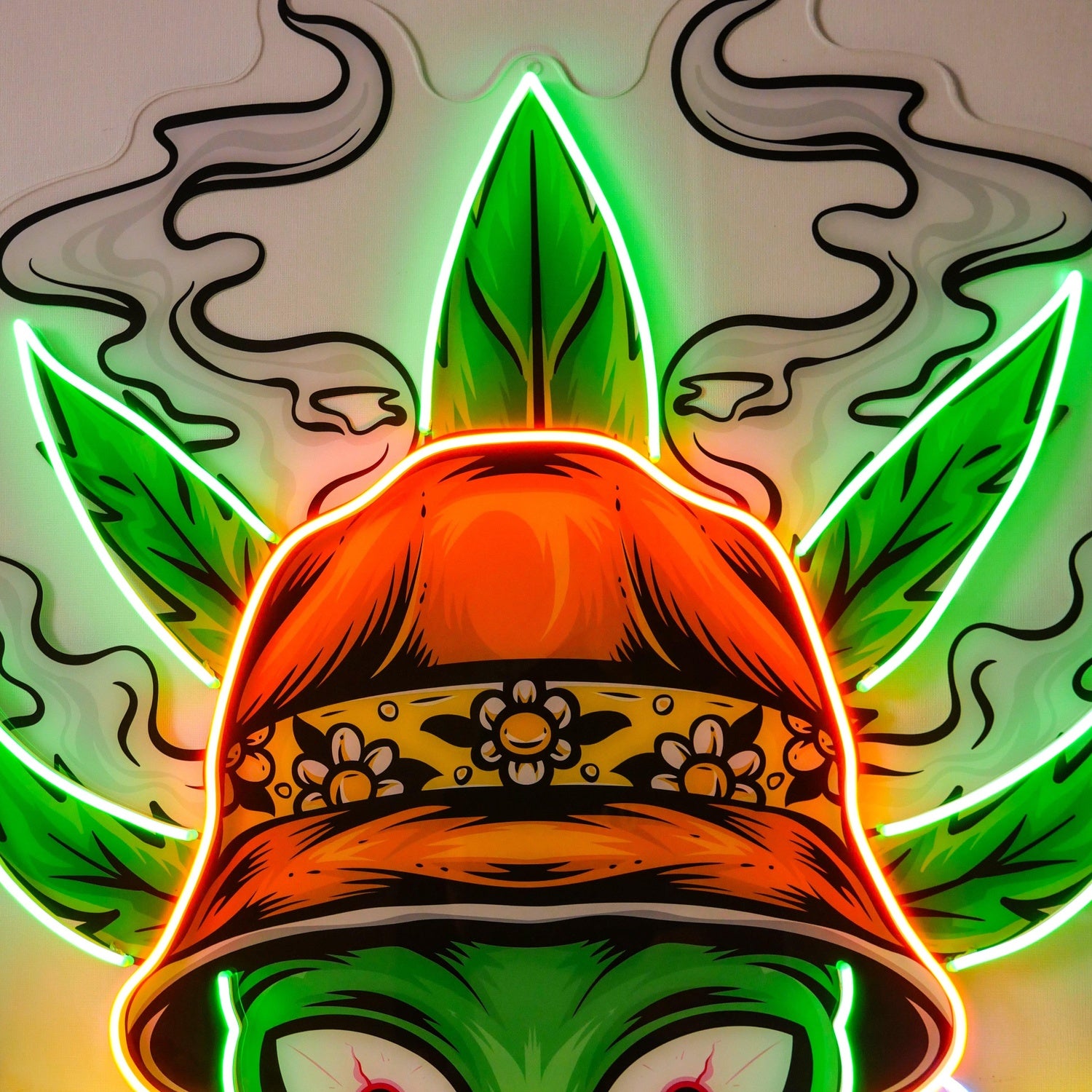 Addict Alien Green Orange Uv Printed Led Neon Sign For Indoor Decor | Shineneon