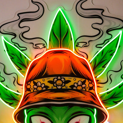 Addict Alien Green Orange Uv Printed Led Neon Sign For Indoor Decor | Shineneon