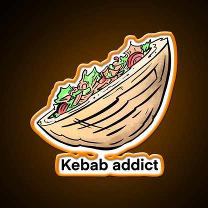 Addict Au Kebab Doner Kebab Fast Food Led Neon Sign For Burger Place Rgb Color