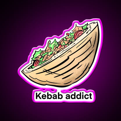 Addict Au Kebab Doner Kebab Fast Food Led Neon Sign For Burger Place Rgb Color