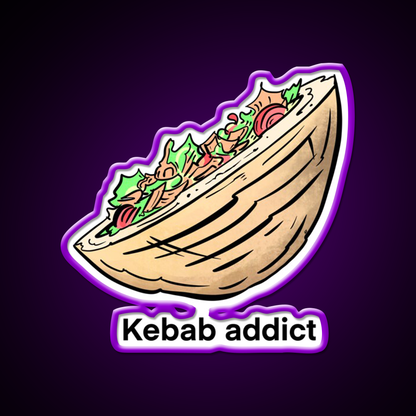 Addict Au Kebab Doner Kebab Fast Food Led Neon Sign For Burger Place Rgb Color