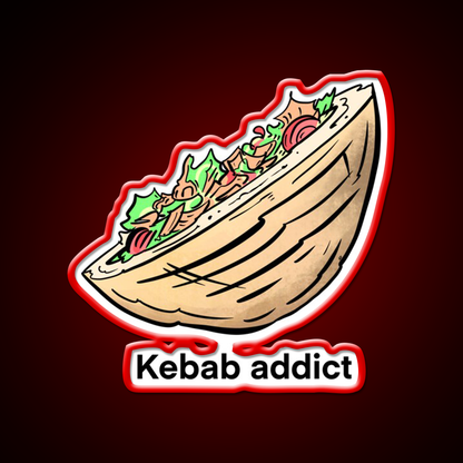 Addict Au Kebab Doner Kebab Fast Food Led Neon Sign For Burger Place Rgb Color