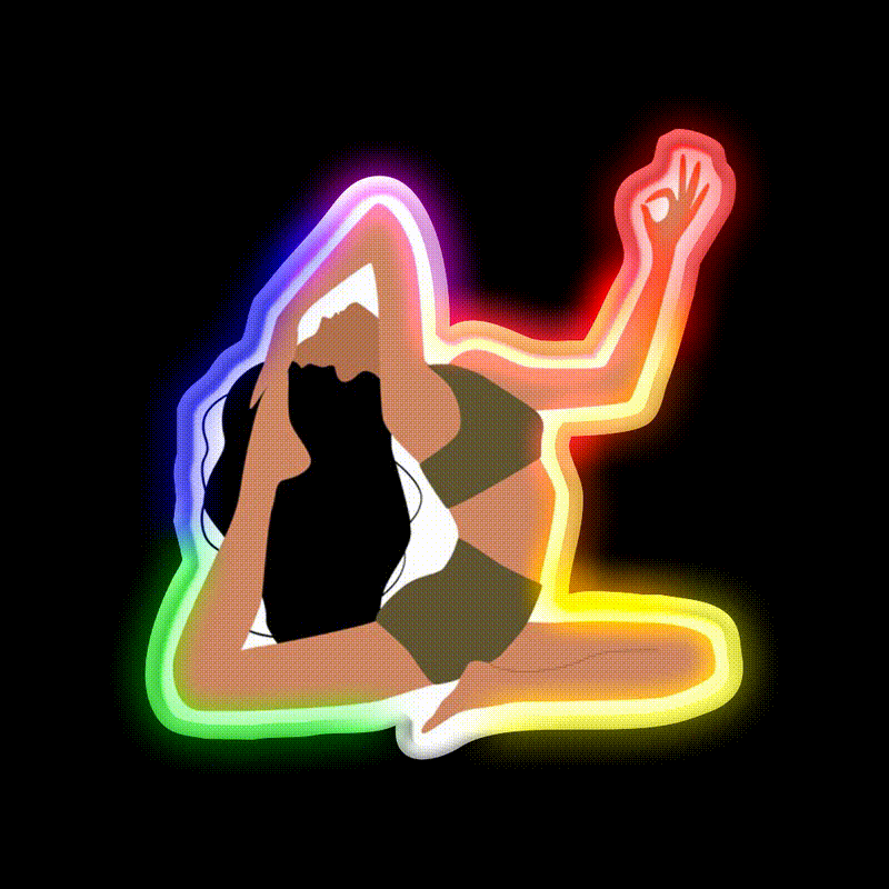 Addicted To Yoga Led Neon Sign For Wellness Space Rgb Color