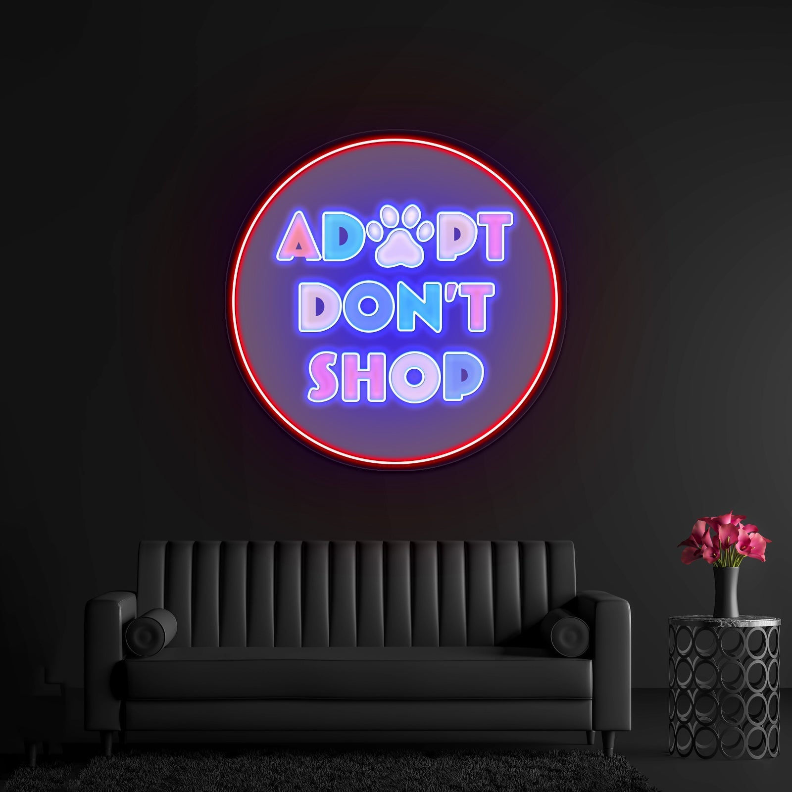 Adopt Dont Shop Multicolor Neon Signs For Inexpensive Custom Neon Signs Artwork - Shineneon