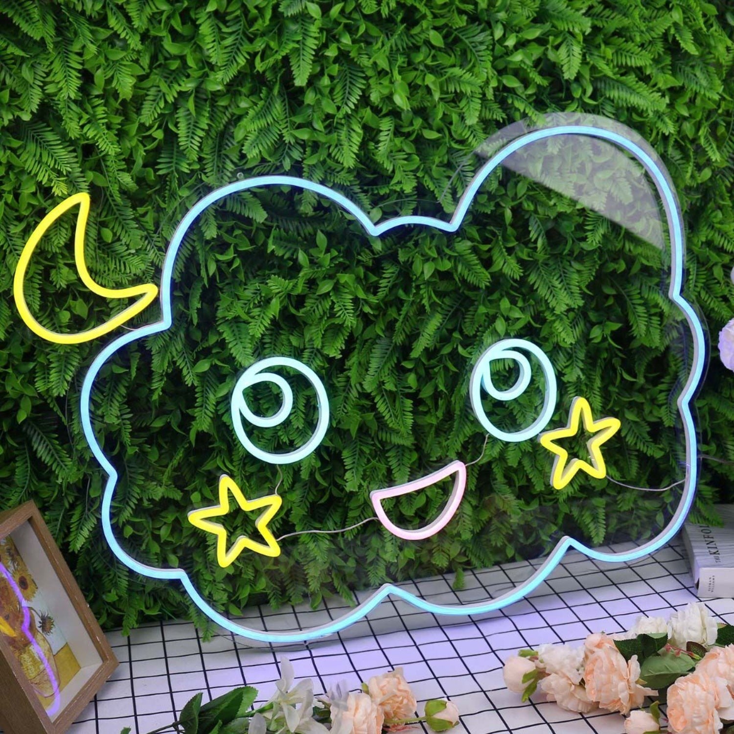 Adorable Cloud With Moon And Stars Led Neon Sign - Shineneon