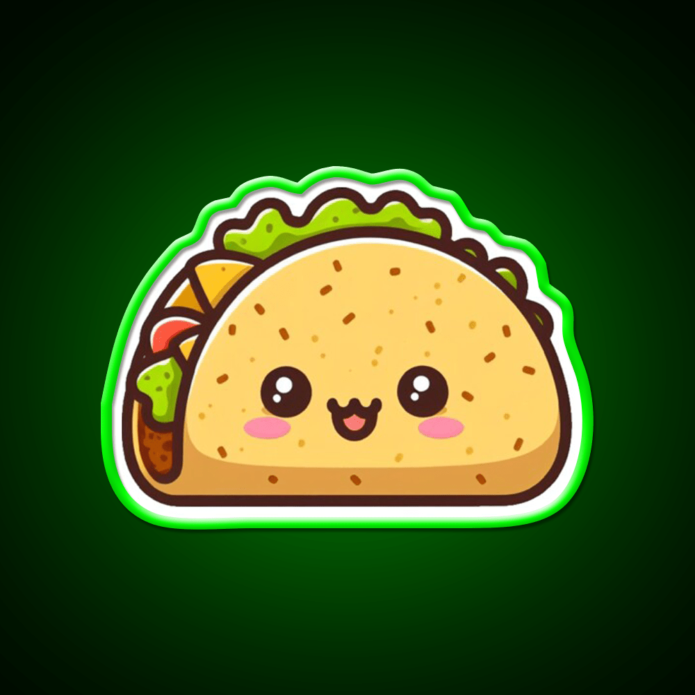 Adorable Kawaii Baby Taco Cute Taco Led Neon Sign Wall Light Rgb Color - Shineneon