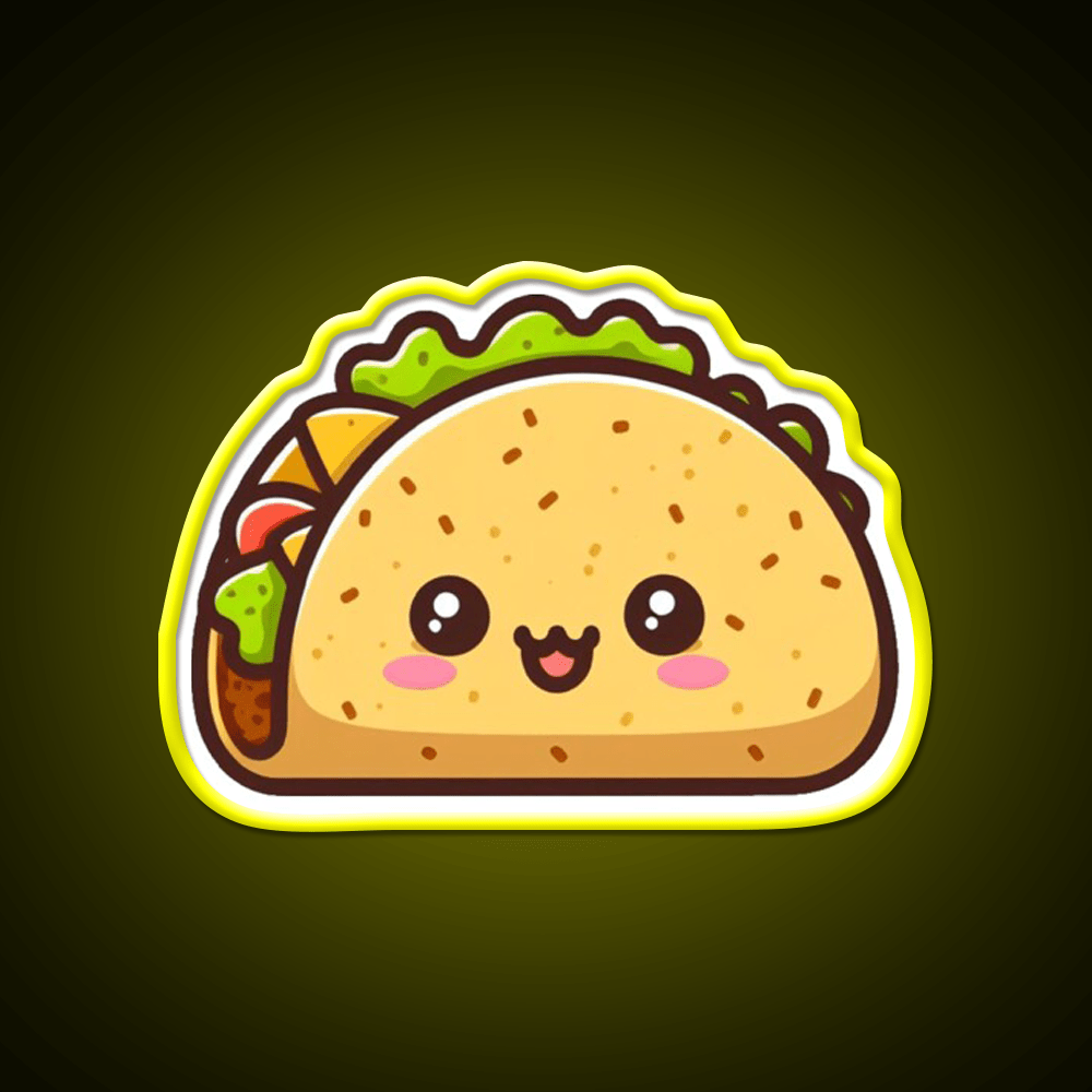 Adorable Kawaii Baby Taco Cute Taco Led Neon Sign Wall Light Rgb Color - Shineneon