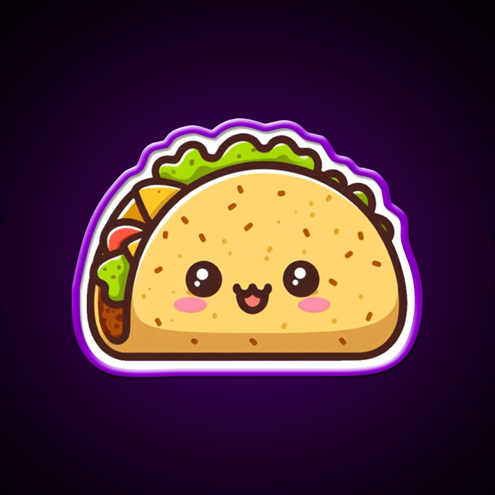 Adorable Kawaii Baby Taco Cute Taco Led Neon Sign Wall Light Rgb Color - Shineneon