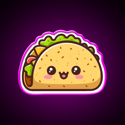 Adorable Kawaii Baby Taco Cute Taco Led Neon Sign Wall Light Rgb Color - Shineneon