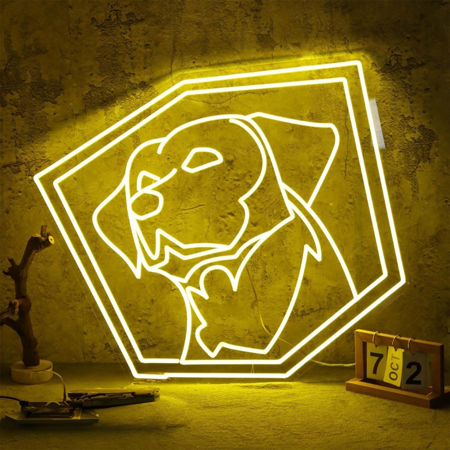 Adorable Puppy Yellow Aesthetic Led Neon Sign - Shineneon