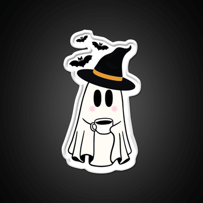 Adorable Witchy Ghost Cafe Led Neon Sign Espresso Bar Art Rgb Color - Shineneon