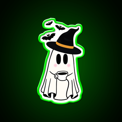 Adorable Witchy Ghost Cafe Led Neon Sign Espresso Bar Art Rgb Color - Shineneon