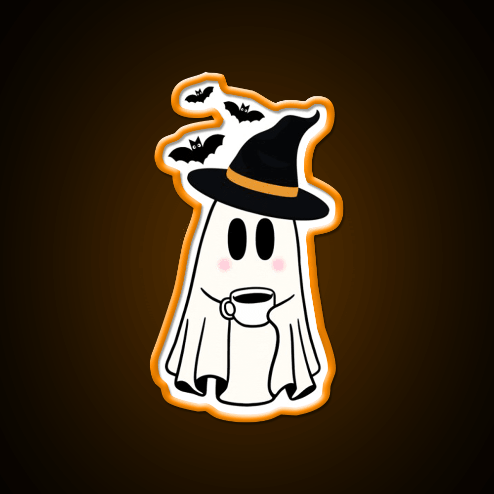 Adorable Witchy Ghost Cafe Led Neon Sign Espresso Bar Art Rgb Color - Shineneon