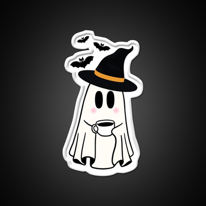 Adorable Witchy Ghost Cafe Led Neon Sign Espresso Bar Art Rgb Color