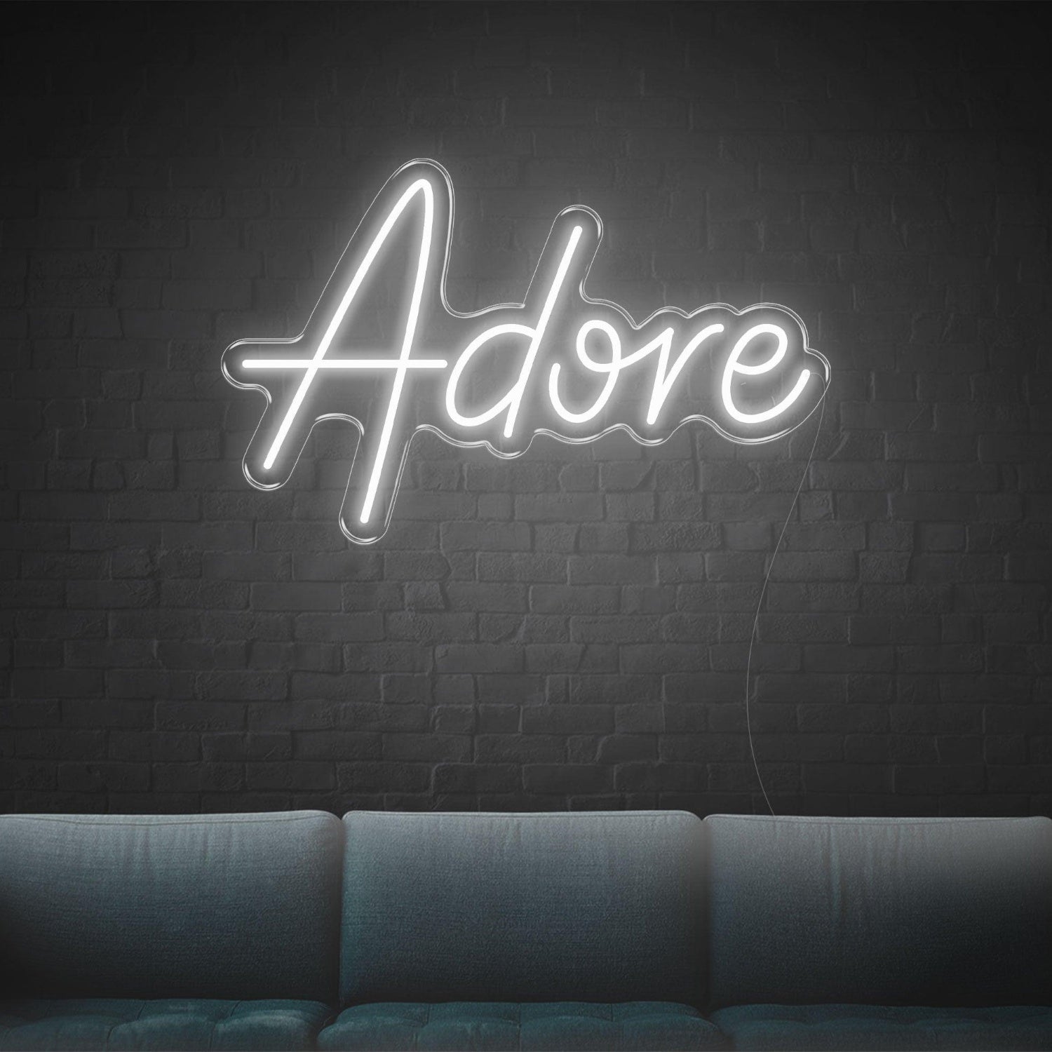 Adore White Led Neon Sign For Modern Home Cafe Studio Wall Decor | Shineneon