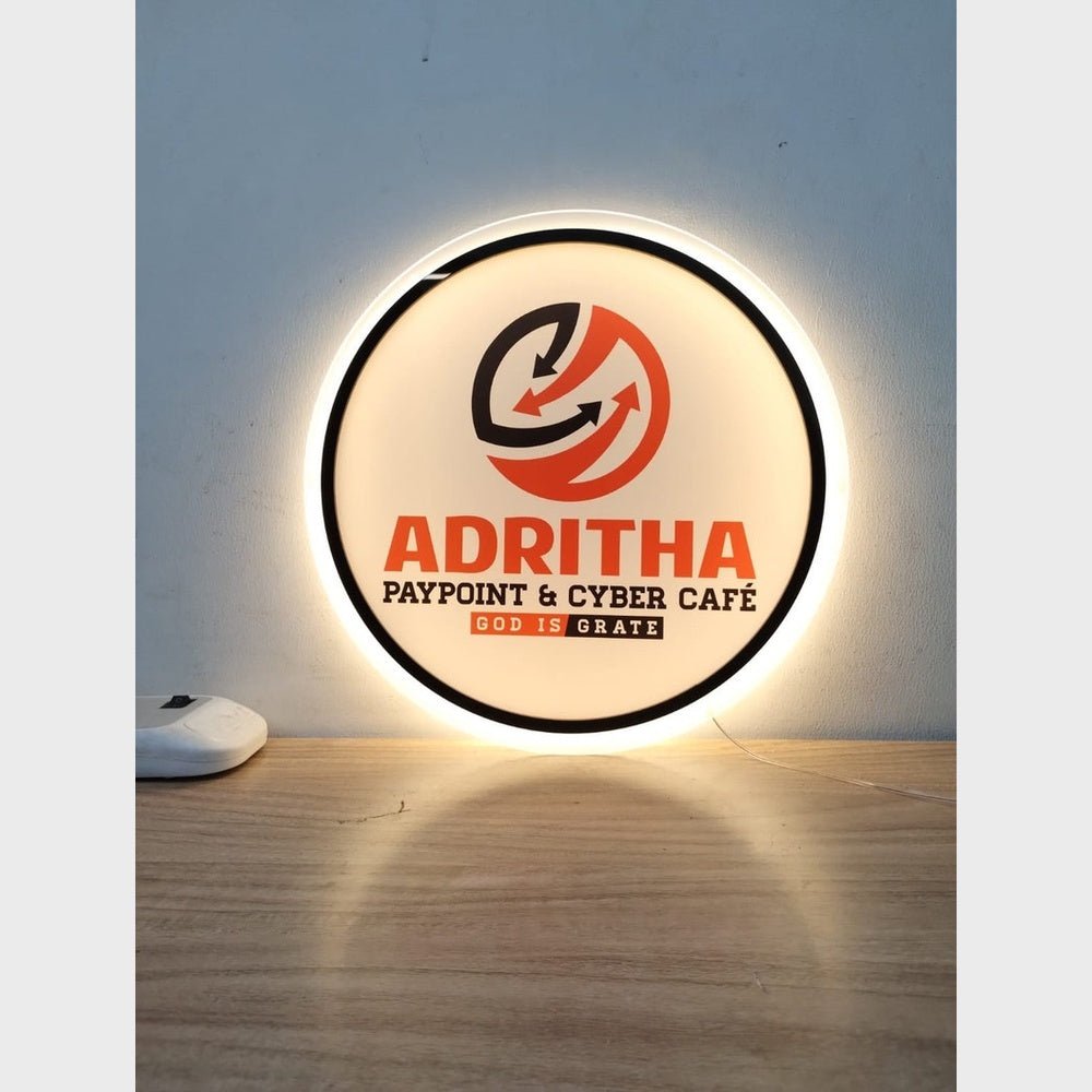 Adritha Paypoint Cyber Cafe God Is Grate Acrylic Business Logo Sign ...