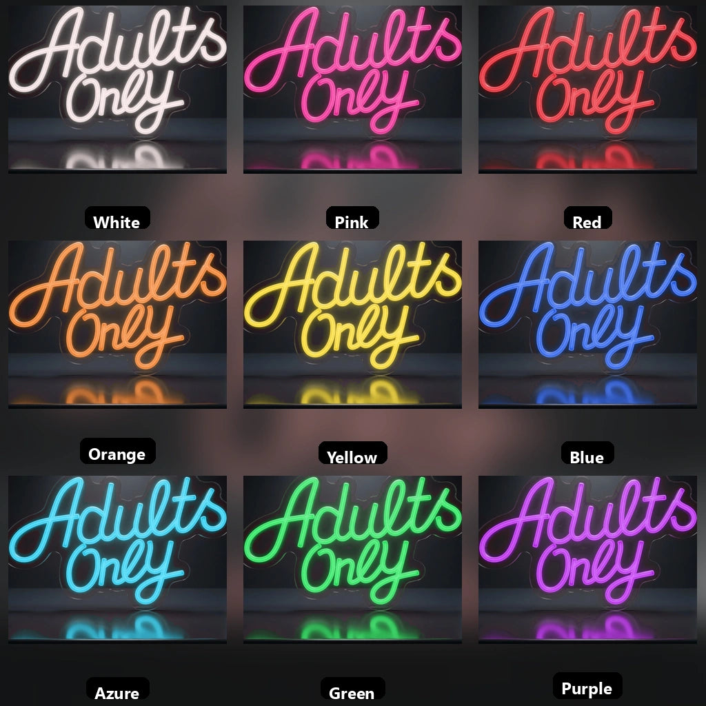 Adults Only Business LED Neon Sign - 05 Color Grid