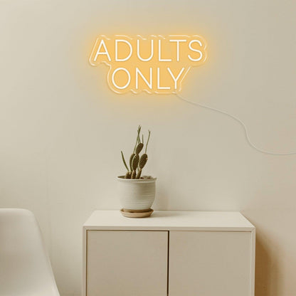 Adults Only Light Blue Text Led Neon Sign For Modern Private Spaces | Shineneon