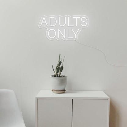 Adults Only Light Blue Text Led Neon Sign For Modern Private Spaces | Shineneon