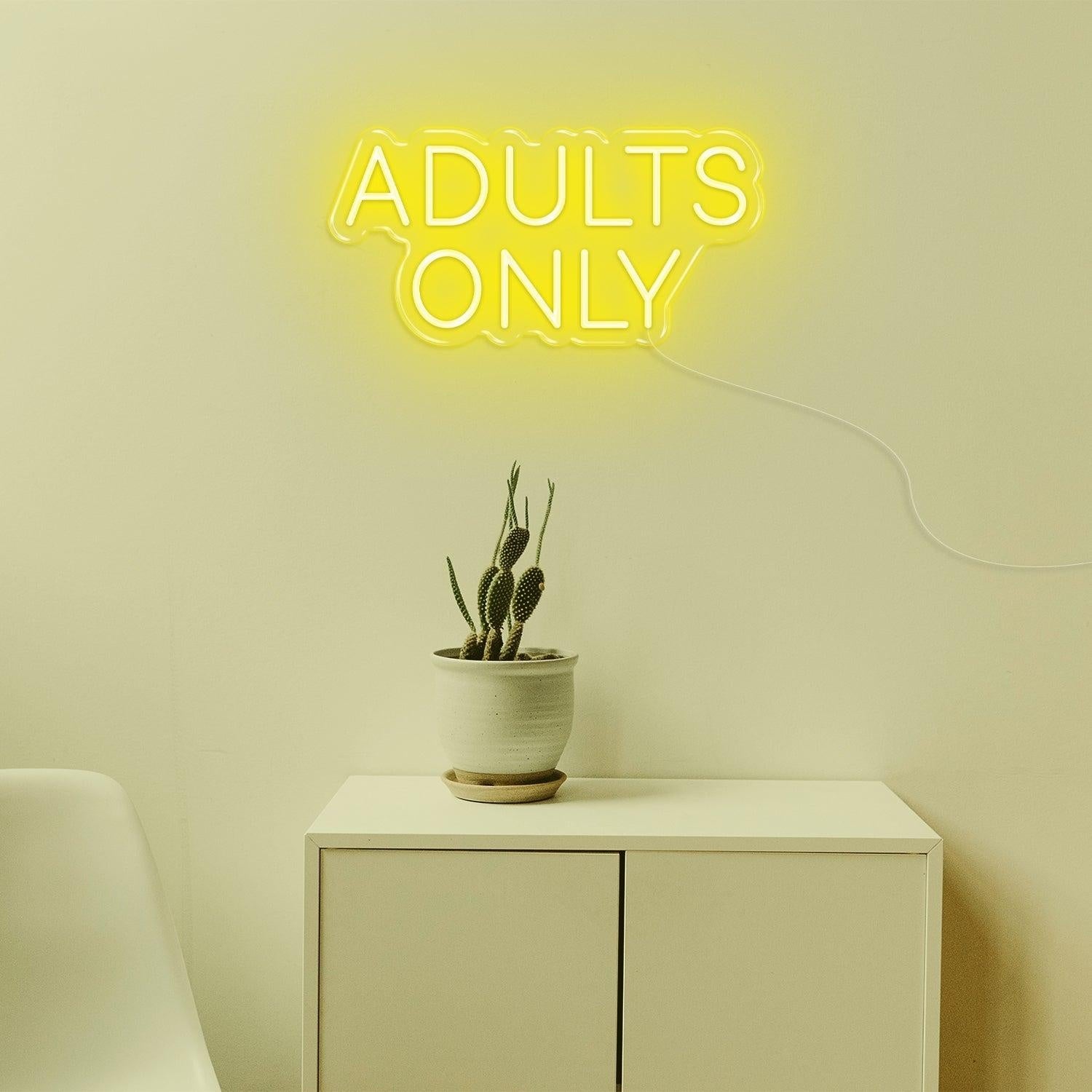 Adults Only Light Blue Text Led Neon Sign For Modern Private Spaces | Shineneon