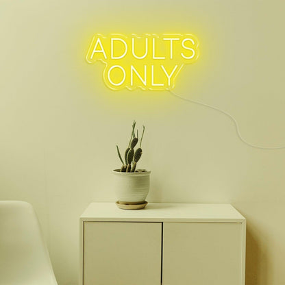 Adults Only Light Blue Text Led Neon Sign For Modern Private Spaces | Shineneon