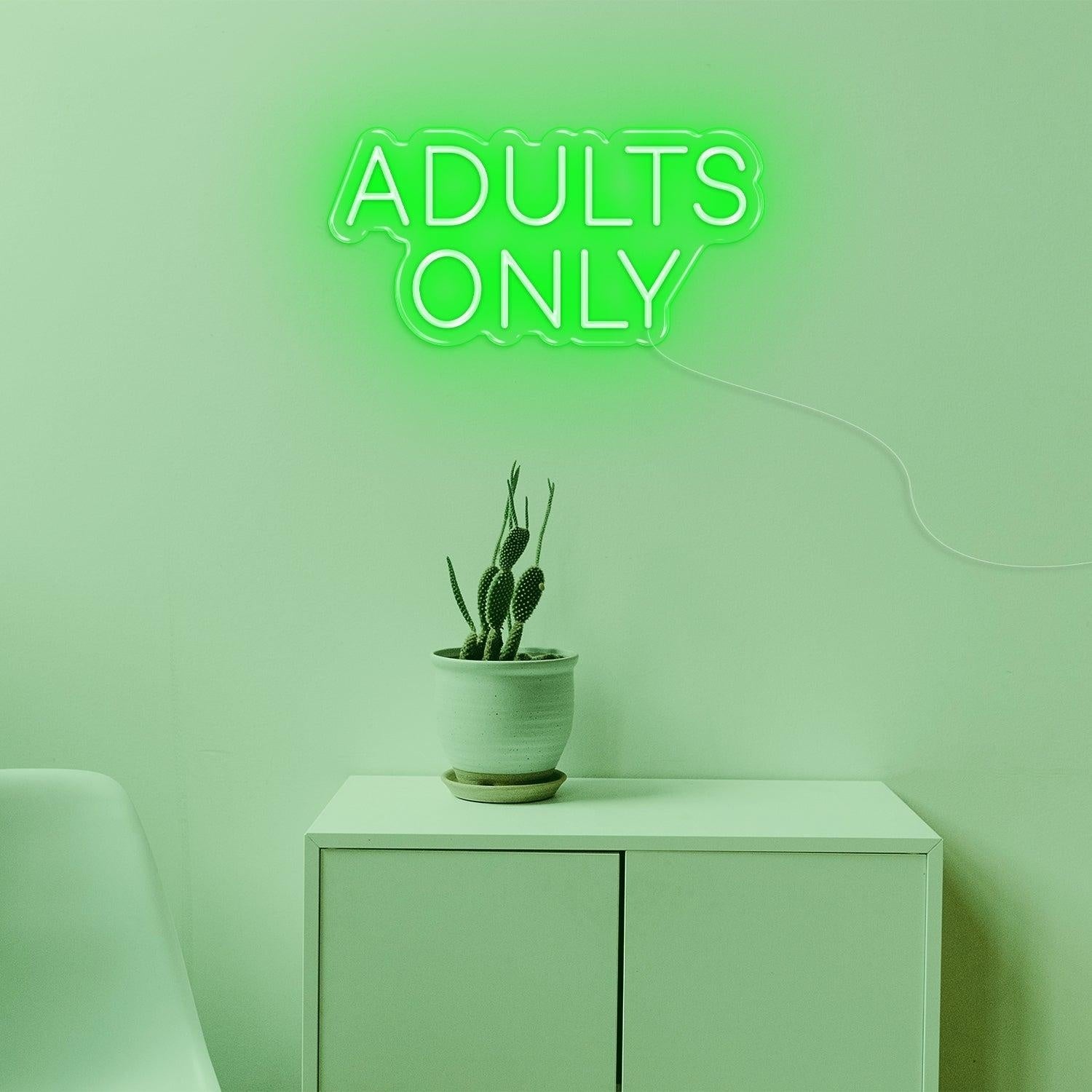 Adults Only Light Blue Text Led Neon Sign For Modern Private Spaces | Shineneon