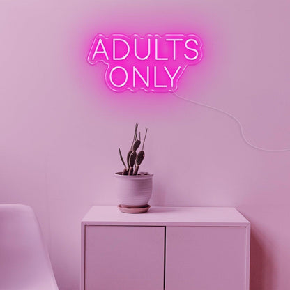 Adults Only Light Blue Text Led Neon Sign For Modern Private Spaces | Shineneon