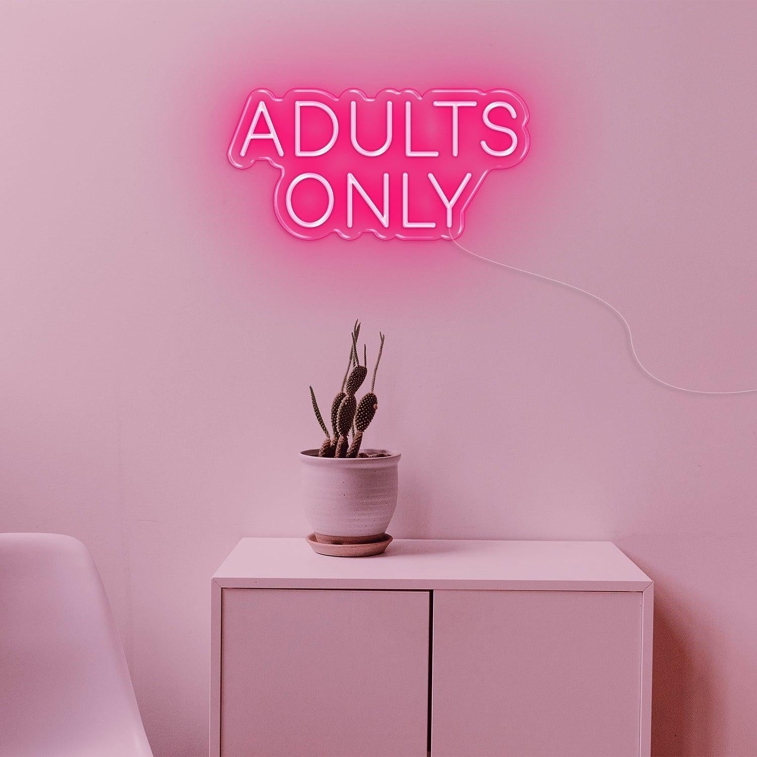 Adults Only Light Blue Text Led Neon Sign For Modern Private Spaces | Shineneon