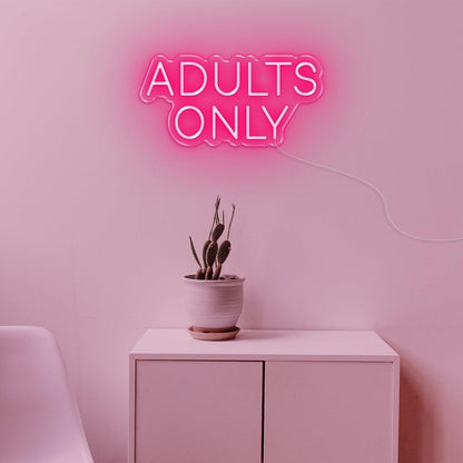 Adults Only Light Blue Text Led Neon Sign For Modern Private Spaces | Shineneon