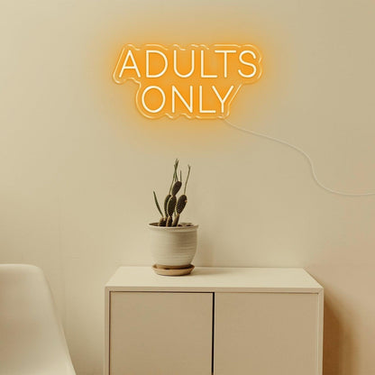 Adults Only Light Blue Text Led Neon Sign For Modern Private Spaces | Shineneon