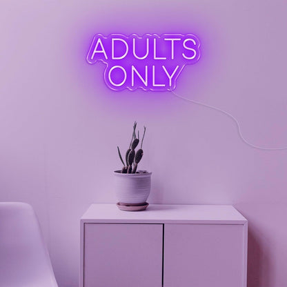 Adults Only Light Blue Text Led Neon Sign For Modern Private Spaces | Shineneon