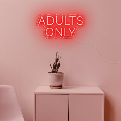 Adults Only Light Blue Text Led Neon Sign For Modern Private Spaces | Shineneon