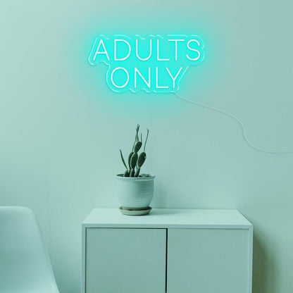 Adults Only Light Blue Text Led Neon Sign For Modern Private Spaces | Shineneon