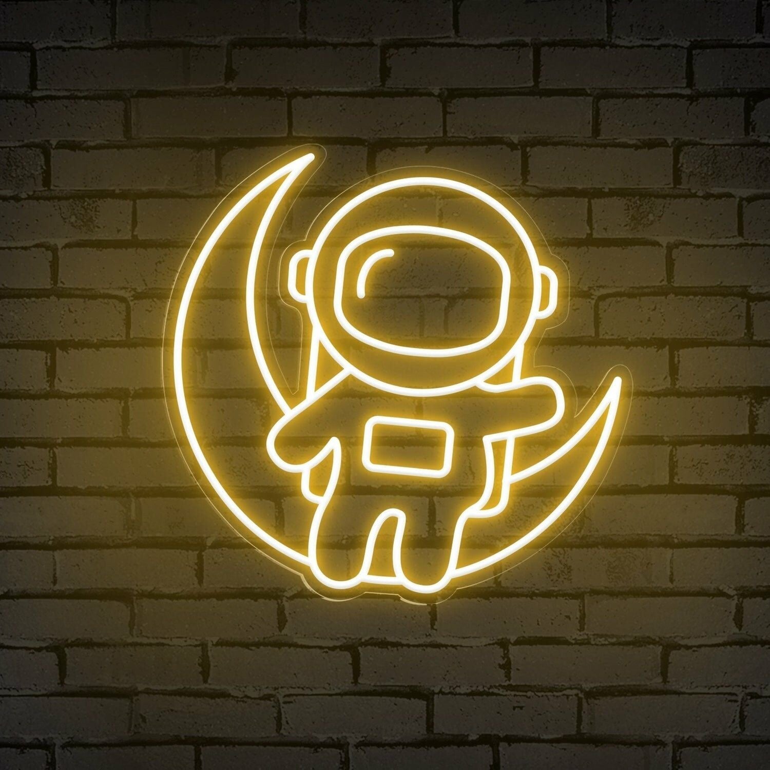 Adventure Astronaut Sitting On The Moon Cute Led Neon Sign - Shineneon