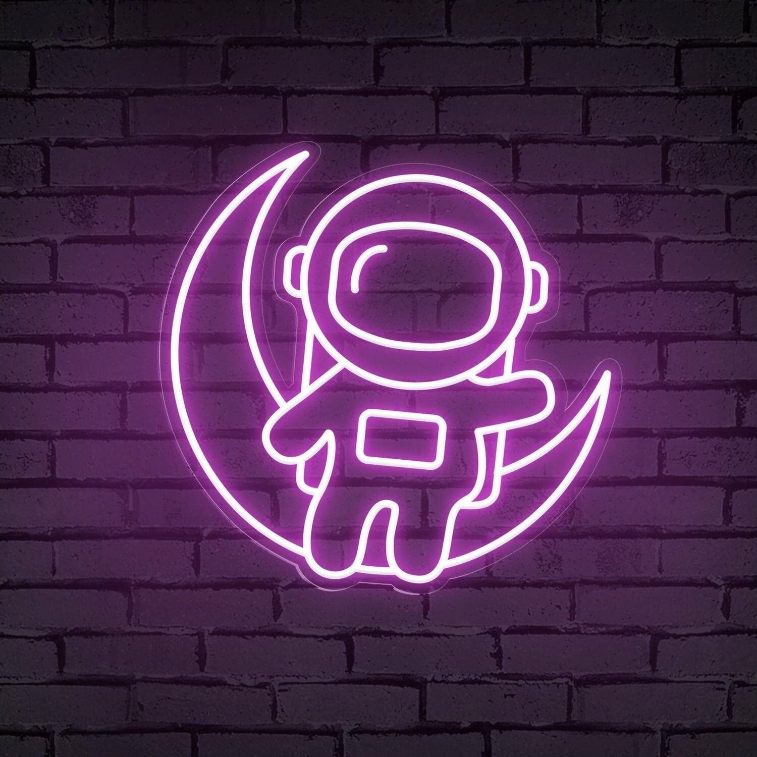 Adventure Astronaut Sitting On The Moon Cute Led Neon Sign - Shineneon