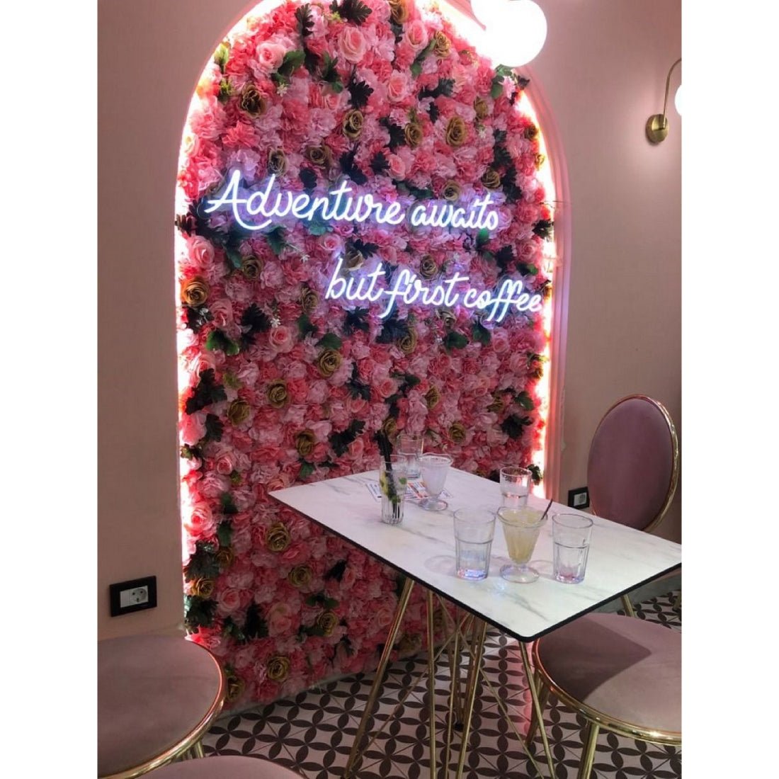 Adventure Awaits But First Coffee Led Sign Business Neon Sign - Shineneon
