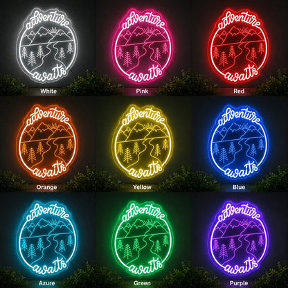 Adventure Awaits Mountain Landscape LED Neon Sign - Shineneon