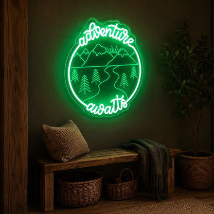Adventure Awaits Mountain Landscape LED Neon Sign - Shineneon