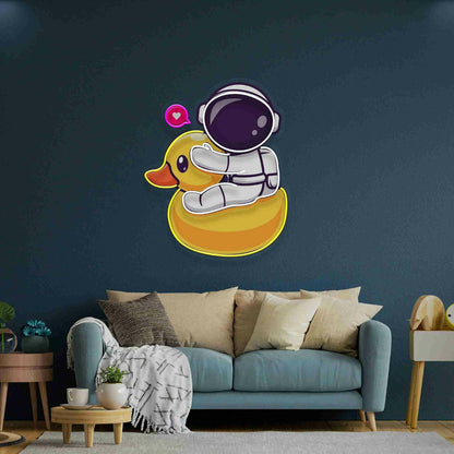 Adventure Duck Astronaut Led Uv Led Neon Sign Cosmic - Shineneon